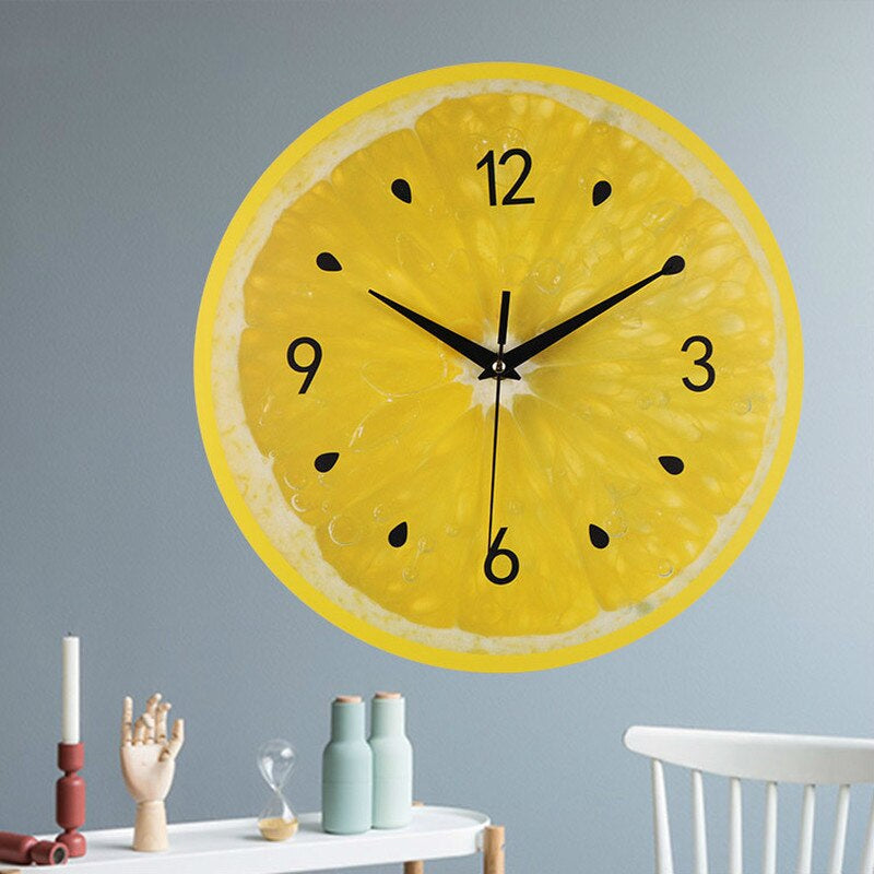 Lemon Inspired Wall Clock for a Cheerful Kitchen Kalsten