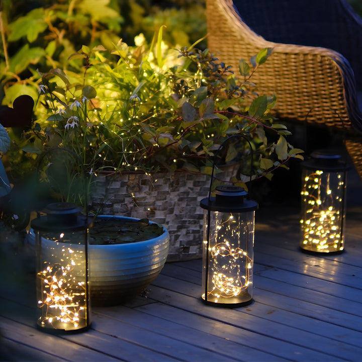 Portable Solar Lanterns - Glass Cylinder Firefly Jar LED Lights | Kalsten