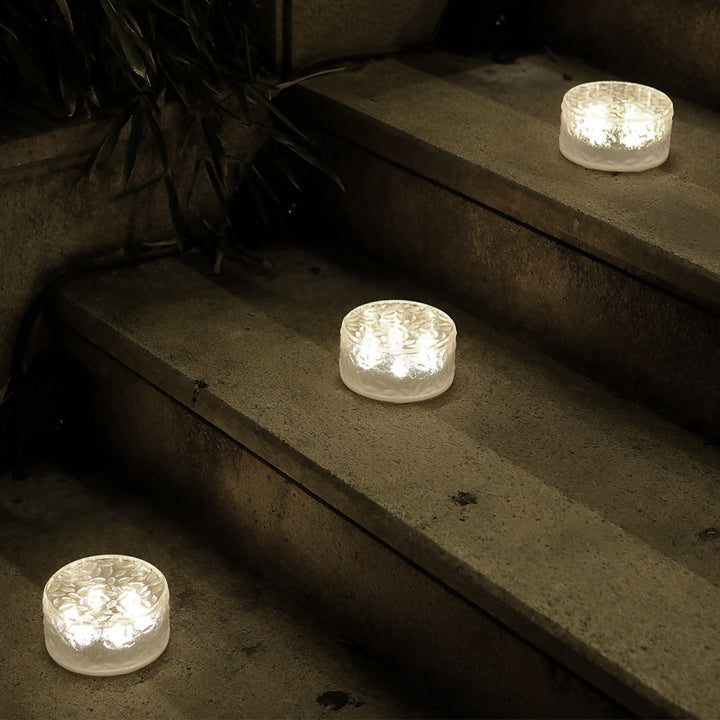 4 Pcs Integrated LED Round Ice Bricks Lights Steps Lighting for Christmas Ambience | Kalsten