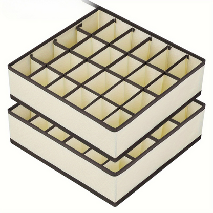 BowLift | FoldBox - 2-Pack Collapsible Storage Bins with 24 Compartments