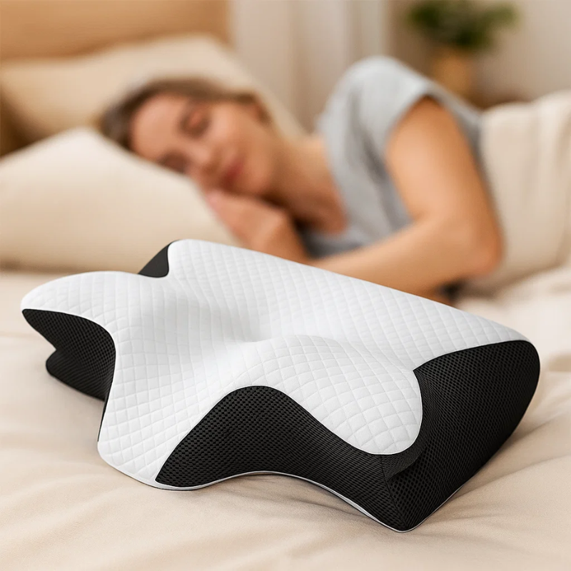 Kalsten | Memory Foam Cervical Pillow | Ergonomic 2-in-1 Design for Neck Pain Relief & Comfortable Sleep