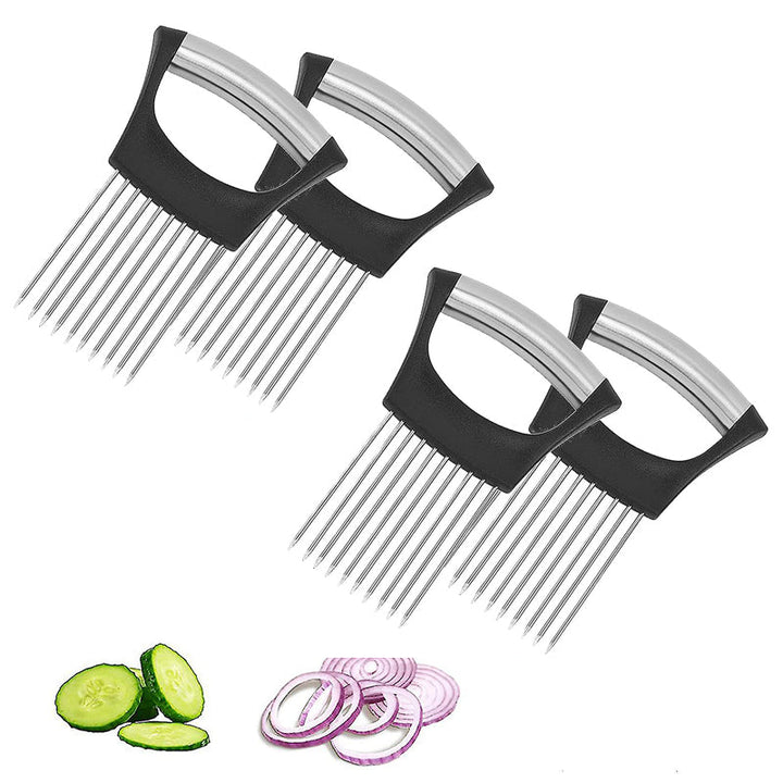 Stainless Steel Onion Cutter Holder, Food Slicers Assistant Tomato Slicer Holder | Kalsten