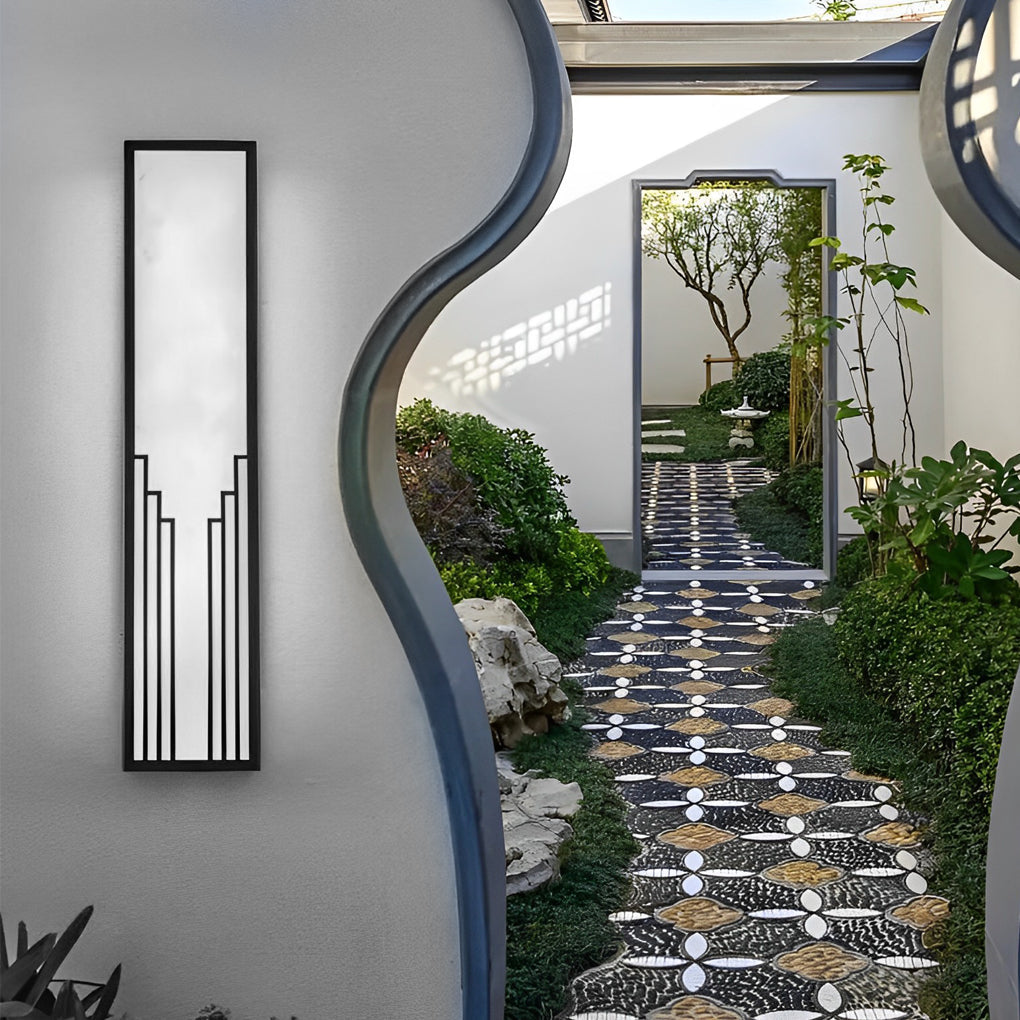 Strip Rectangular Resin Waterproof LED Black Modern Outdoor Wall Light | Kalsten