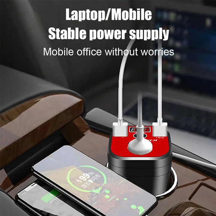 Auto-mounted cup type inverter converter QC charger | Kalsten