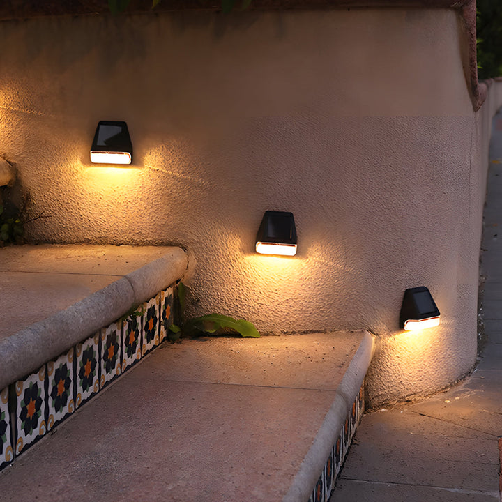 4 Pcs Dusk-to-Dawn Sensor Step Lights Outdoor Warm White LED Solar Stair Lighting | Kalsten