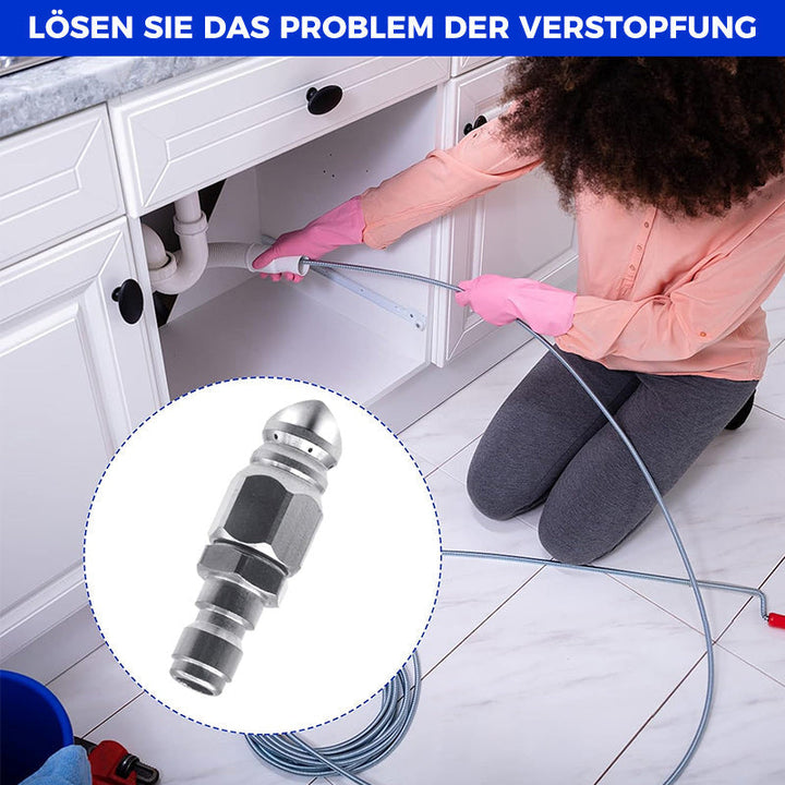 High pressure nozzle made of stainless steel for unclogging wastewater pipes | Kalsten