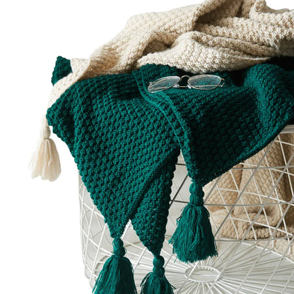 Skanto | NordiWrap Knitted Wool Blanket with Fringes | Nordic Design | Cozy & Elegant | Perfect for Home