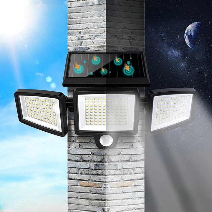 Solar-powered security light with motion detector – LED outdoor spotlight for home and garden | Kalsten