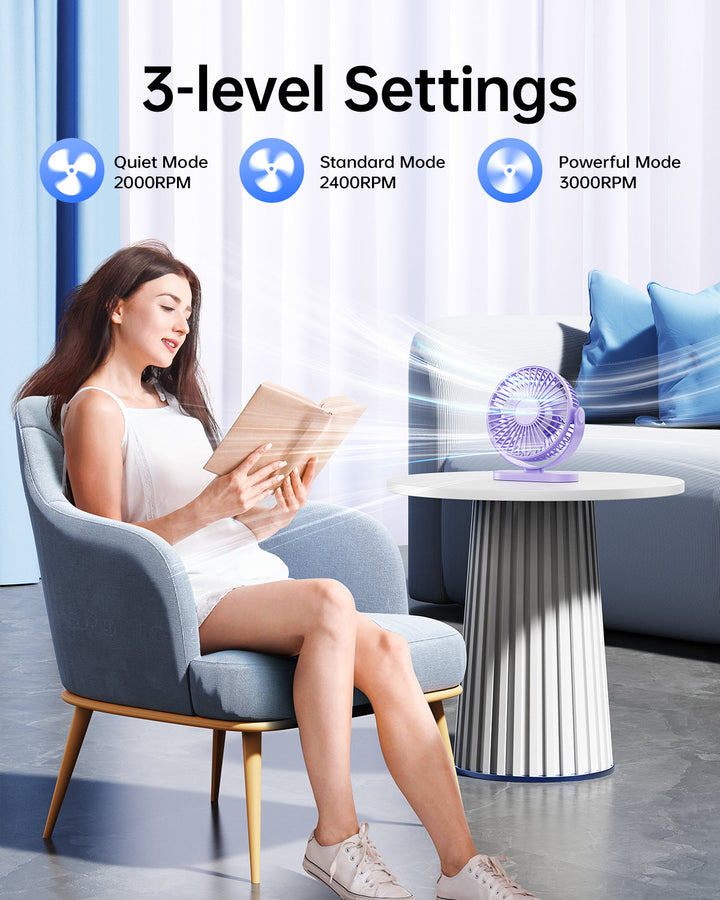 2-in-1 Hook & Desk Fan - 3-Speed with 360° Rotation | Kalsten