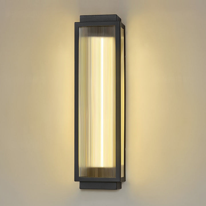 Rectangular Strip Waterproof LED Black Modern Outdoor Wall Lights | Kalsten