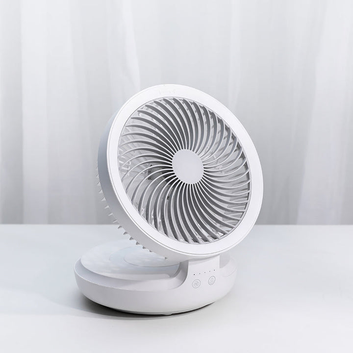 Rechargeable Foldable Desktop Fan, with Four Modes, Night Light and Adjustable Angle, for Study, Sleep, Work and Outdoors | Kalsten