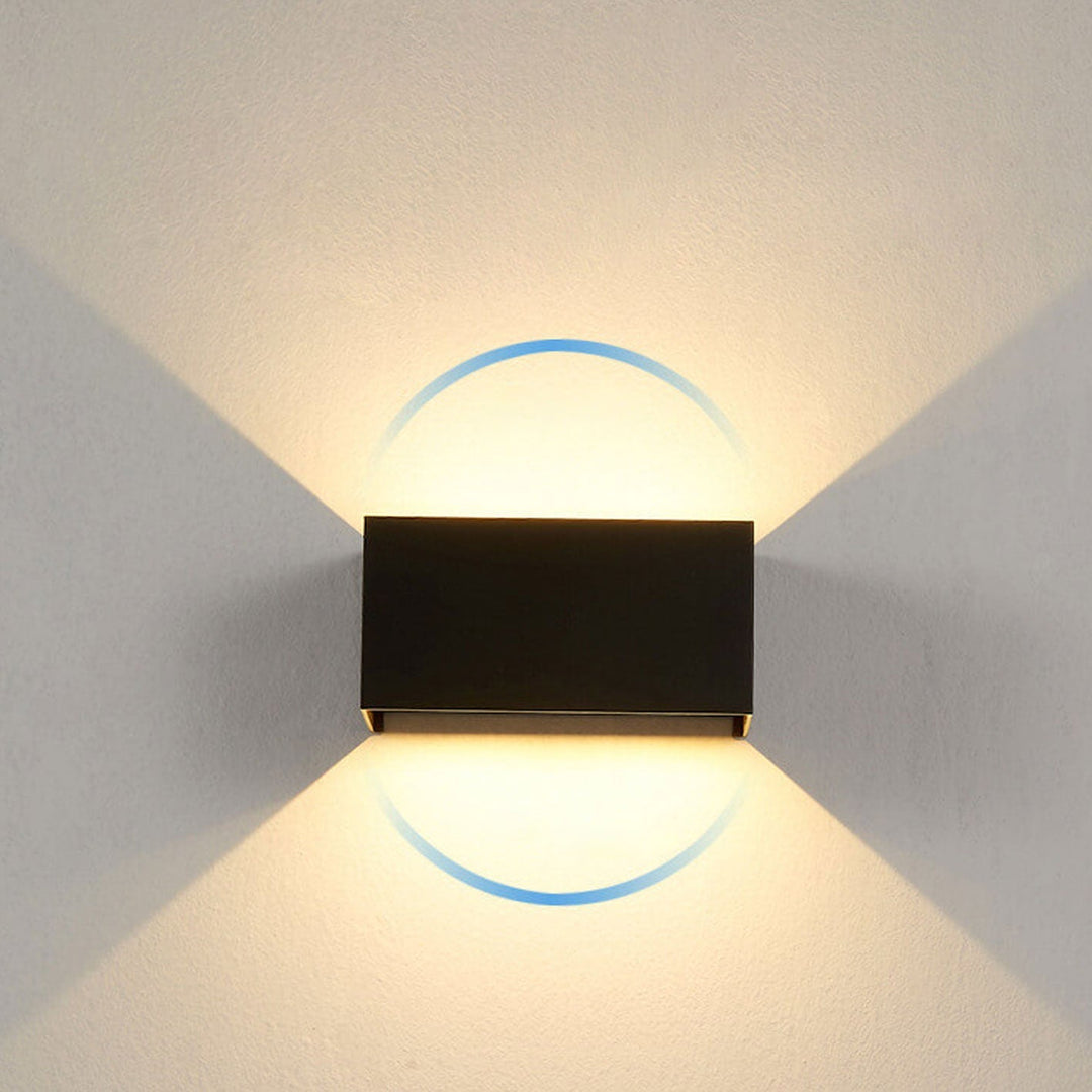 Modern Outdoor Waterproof Rectangular LED Up and Down Illuminated Outdoor Wall Sconce Lamp | Kalsten