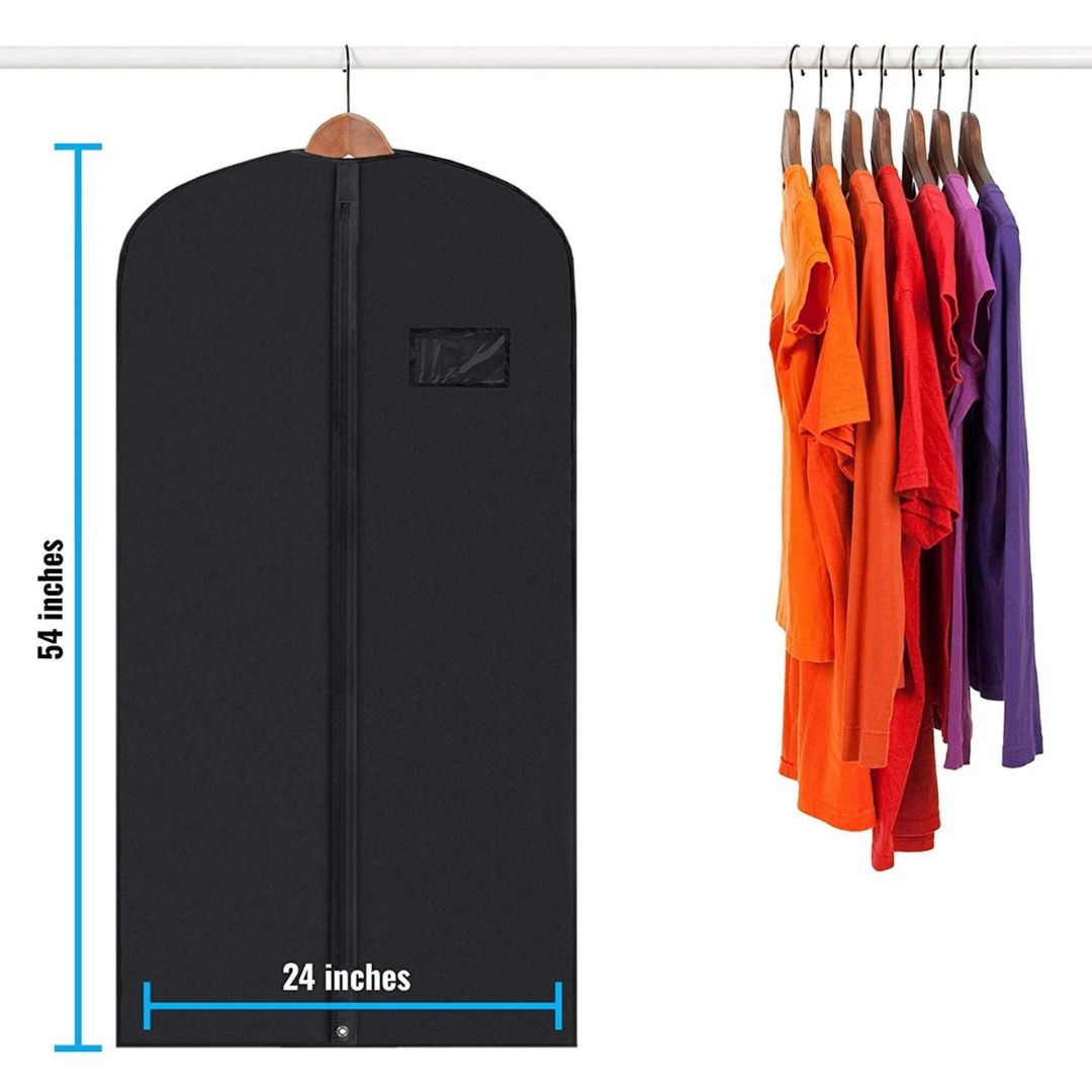 Skanto | 5 Premium Garment Bags - With Transparent Window, Water-Repellent - 40"/54" Inches