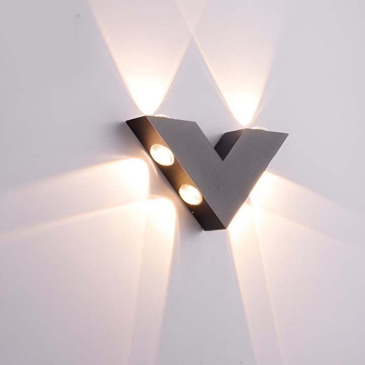 V-shaped Waterproof LED Black Modern Outdoor Wall Lamp Wall Washer Light | Kalsten