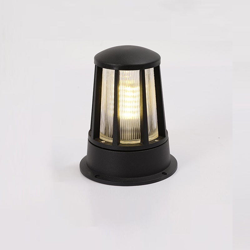 Round Creative Waterproof LED Black Modern Outdoor Pillar Lights | Kalsten