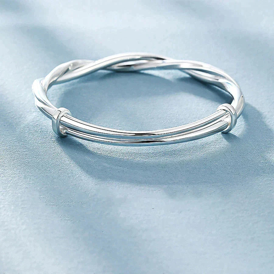 Elegant Woven Silver Bracelet