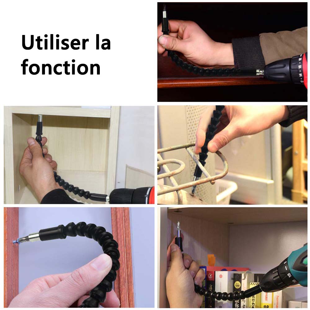 Flexible drill extension with screw drill holder | Kalsten