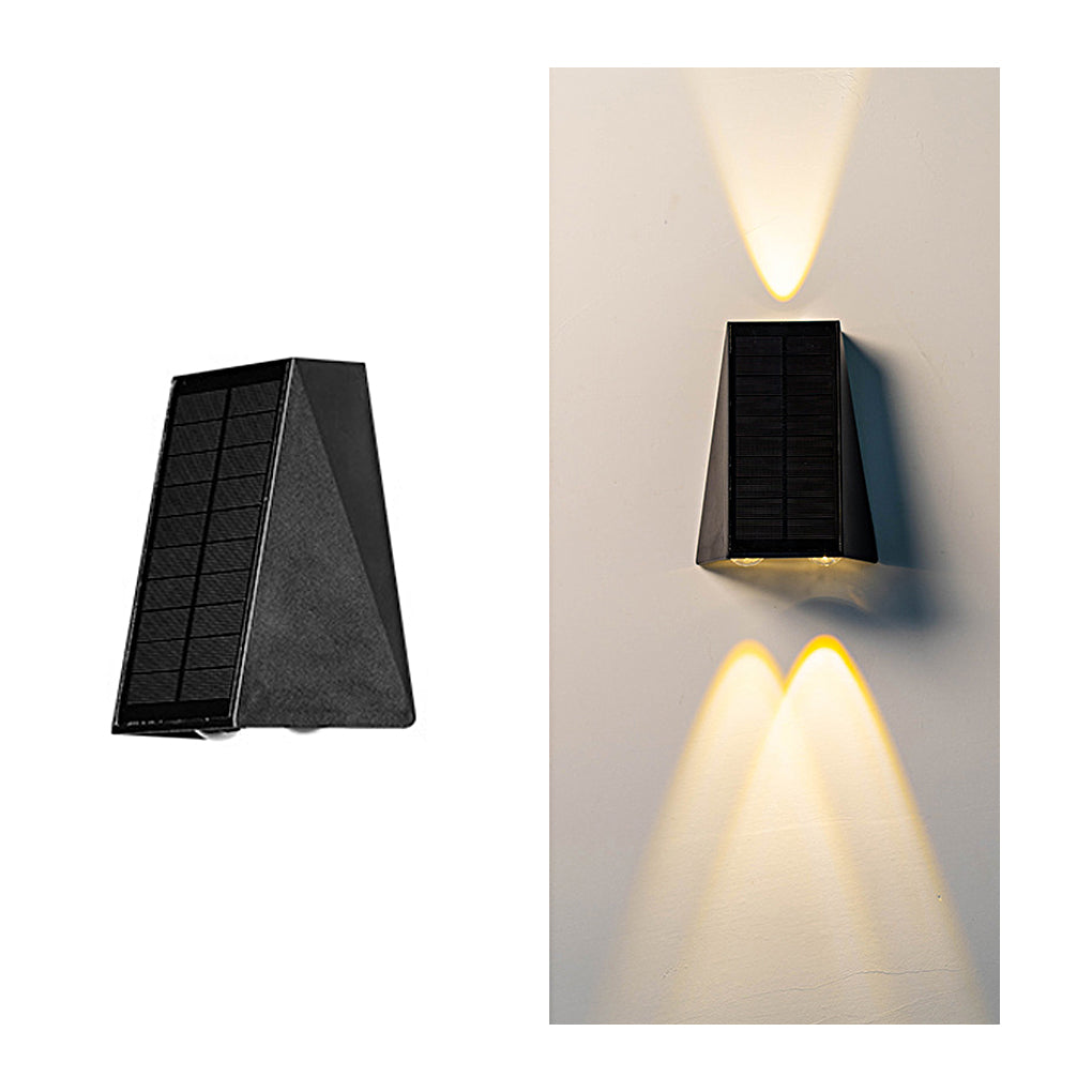 Up and Down Lighting LED Waterproof Black Modern Solar Wall Lights | Kalsten