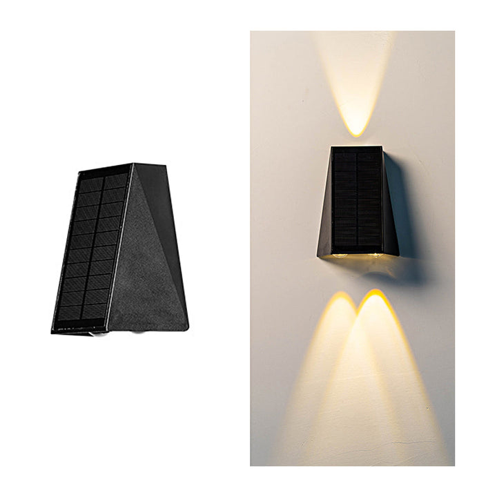 Up and Down Lighting LED Waterproof Black Modern Solar Wall Lights | Kalsten