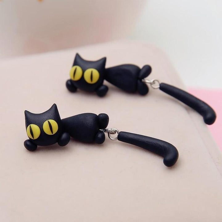 Unique Cat Earrings Yellow Eyes | Kalsten