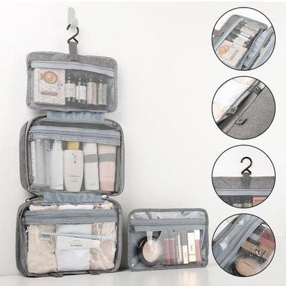 Skanto Skanto | Travelique Travel Cosmetic Organizer | Compact & Water-Repellent | With 4 Compartments & 360° Hook | For Women & Men