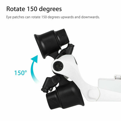 Skanto | Headband Magnifier 8 Lenses LED Light Jewelers Glasses