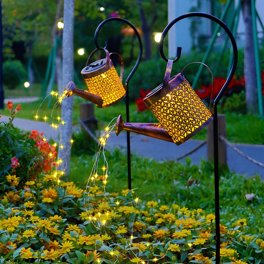 Creative Iron Kettle Shower Waterproof LED Modern Solar Garden Lights | Kalsten