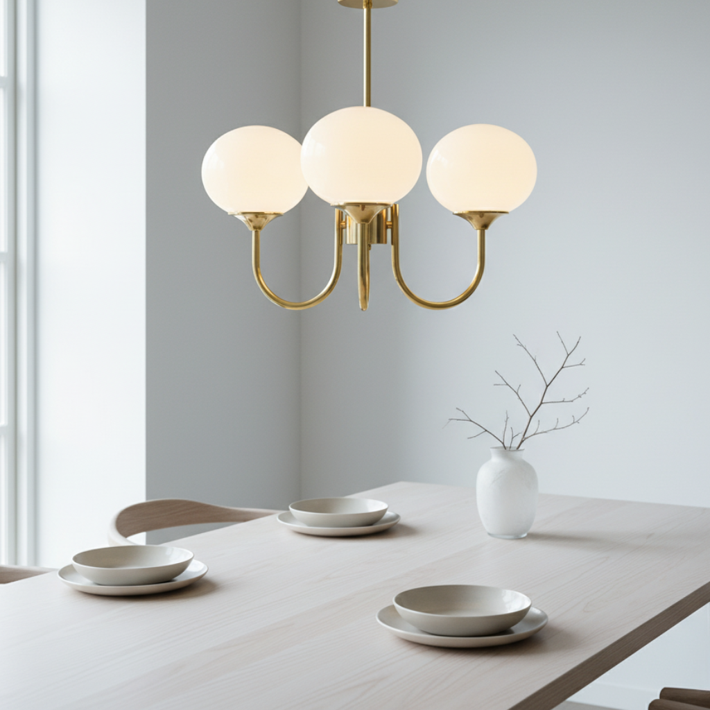 Bonbon Opal Glass Globe Chandelier