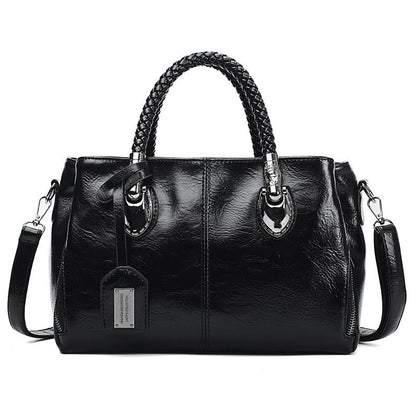 Skanto | New Bags Made of Oil Wax Leather Boston, Large Tote Bag Made of Soft Leather