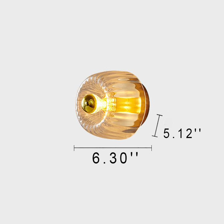 Flush Mount Light Copper 6.3 in Elegant Gold Bedroom Living Room Wall Lamp Luxury LED Incandescent Fixture | Kalsten