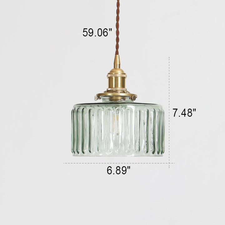 Pendant Light Glass Copper 6 in Clear Modern Hallway Living Room Bedroom LED Incandescent Fluorescent Hardwired Fixture | Kalsten