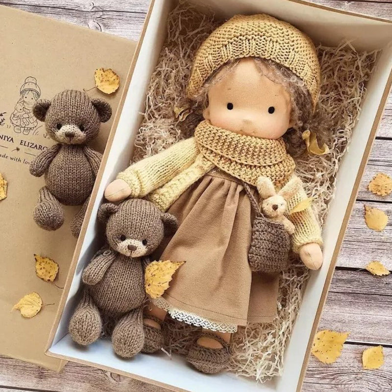 Brehn | Handcrafted Waldorf Doll | Natural Materials & Pollutant-Free | Educational Fabric Toy | Hypoallergenic & Organic Quality | 30cm Cuddly Doll