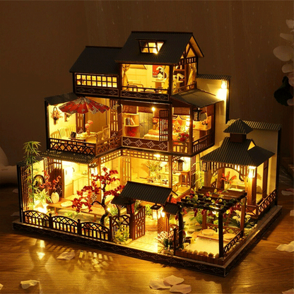 Skanto | Large Realistic Dollhouse | DIY Wooden Model with LED | Farmhouse Style