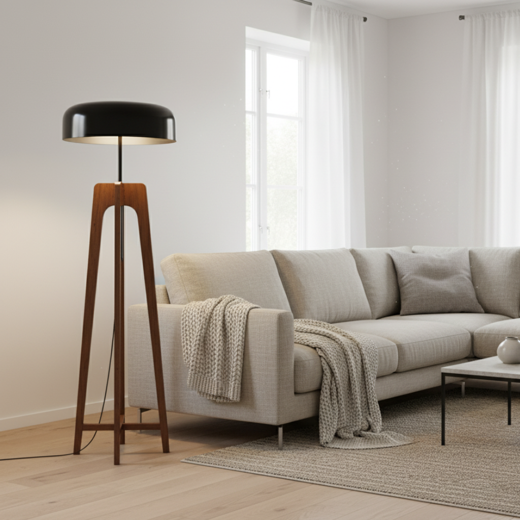 ArborWood Wooden Tripod Floor Lamp