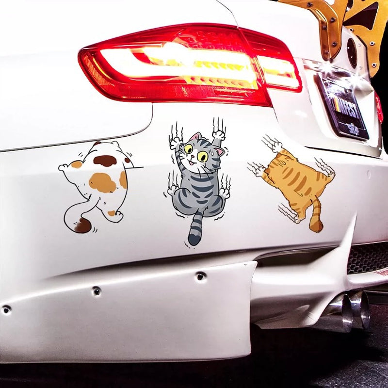 Cute Cat Cartoon Decal Car Stickers, 3 pcs | Kalsten