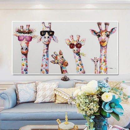 Cartoon Giraffe - Canvas Wall Art Painting | Skanto