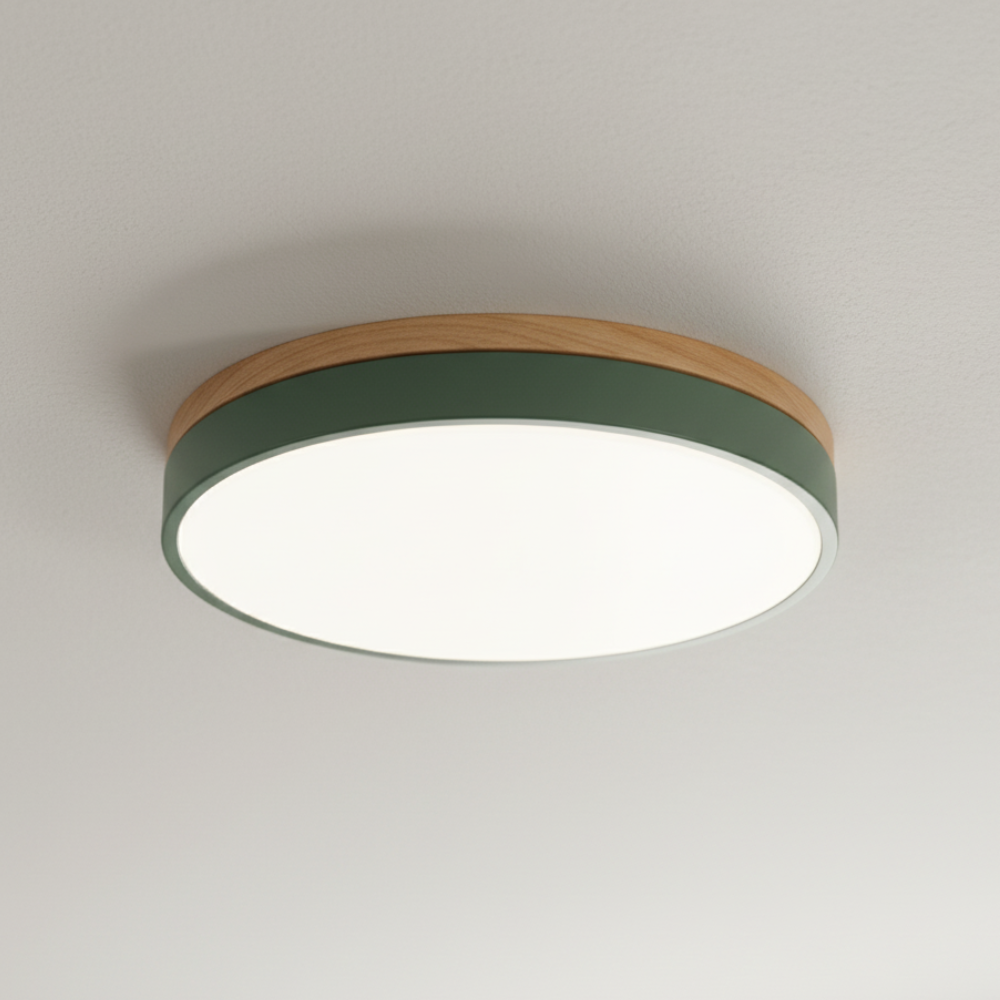 Horizon Ultra-Thin Wood-Accent Flush Mount