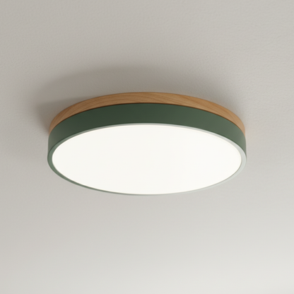 Horizon Ultra-Thin Wood-Accent Flush Mount