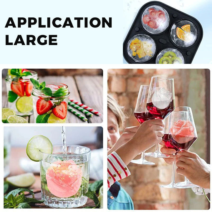 Large pink ice cube tray with 4 compartments | Kalsten