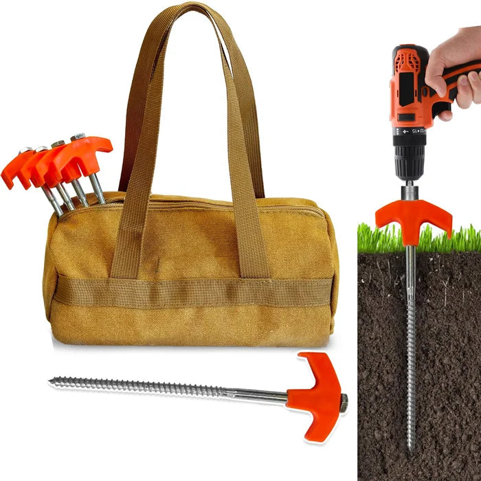 Kalsten | 8" Screw Tent Pegs - Screwable Ground Anchors