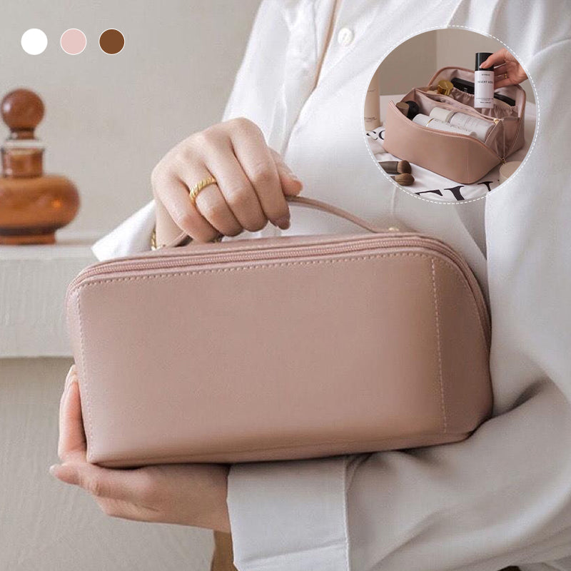Portable leather travel cosmetic bag | Kalsten