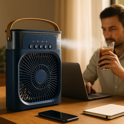 3-in-1 Air Cooler Air Humidifier | Portable, adjustable fan speeds & Ideal for Bedrooms, Offices & small rooms | Brehn