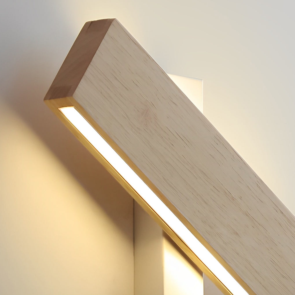 Rotatable Minimalist Rectangular Wood Led Wall Lamp Wall Lights Fixture | Kalsten