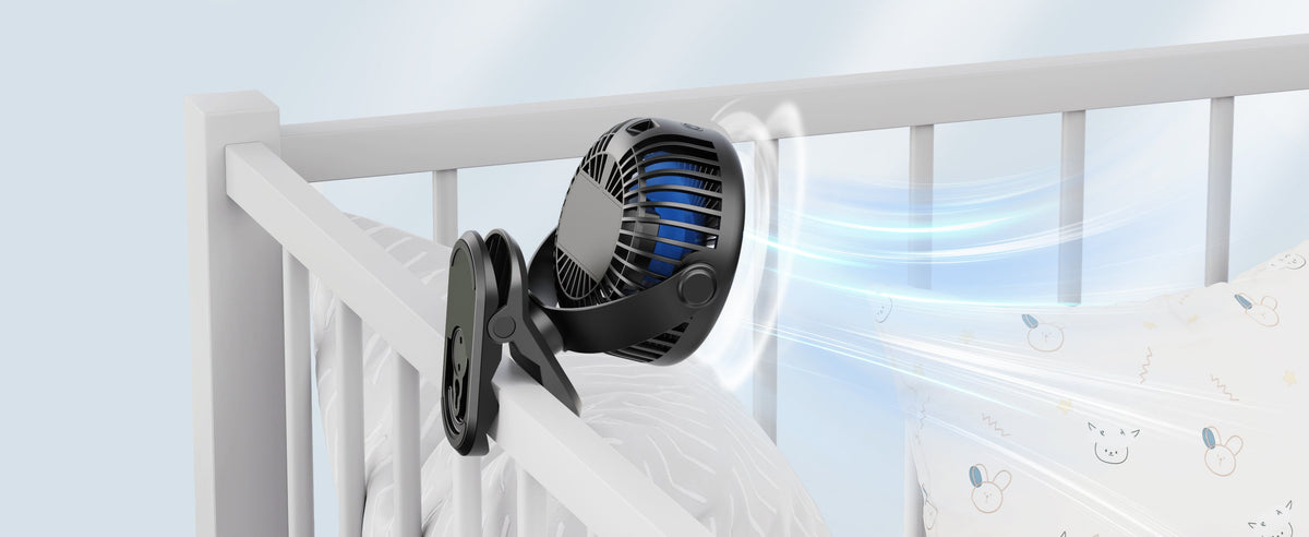 Portable Clip-On Fan - Battery-Operated Stroller Fan | Karnz