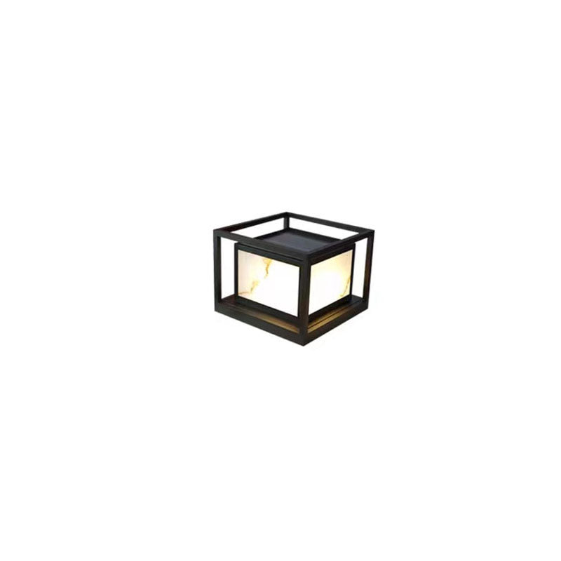 Modern Solar Square Chinese Outdoor Column Head Light LED Lawn Landscape Light | Kalsten