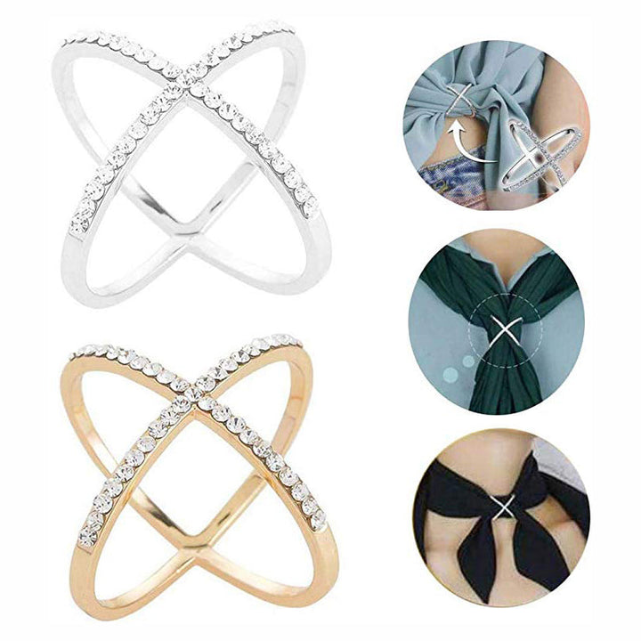 Scarf Loop Ring Rhinestone Embedded | Kalsten