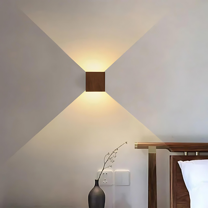 NordiLume Scandinavian Square Wooden Wall Lamp