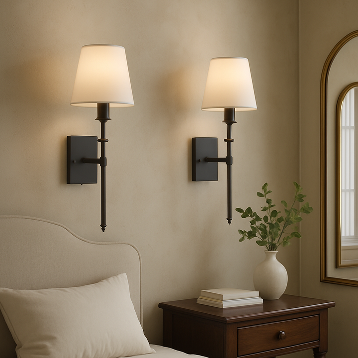 Kalsten | (2 Pieces) Wired Wall Lamp – Stylish Lamp Set for Lighting Above a Mirror or Bed