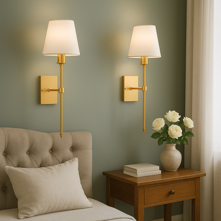 Kalsten | (2 Pieces) Wired Wall Lamp – Stylish Lamp Set for Lighting Above a Mirror or Bed