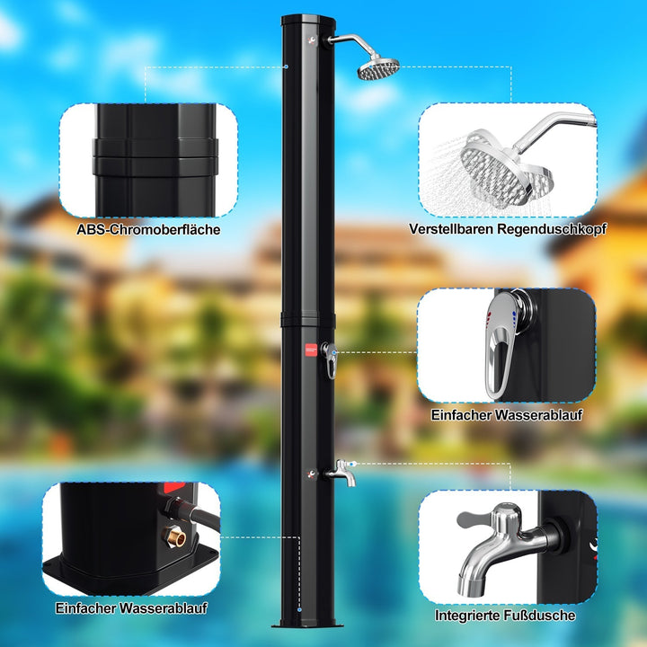 Solar shower 35L garden shower incl. protective cover | Kalsten
